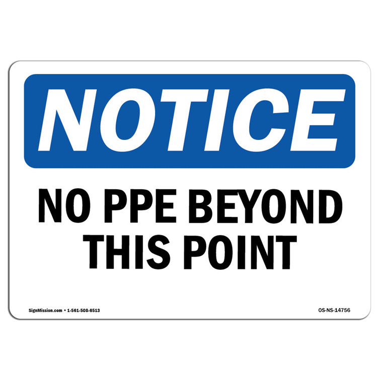 Signmission no ppe beyond this point sign wayfair